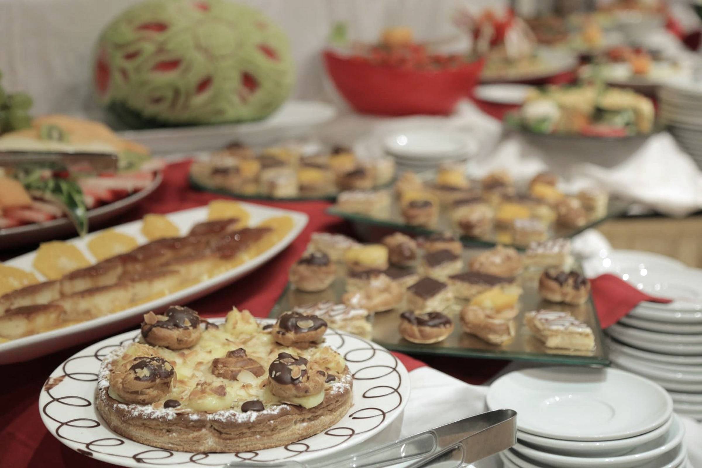 Pastries at the buffet.